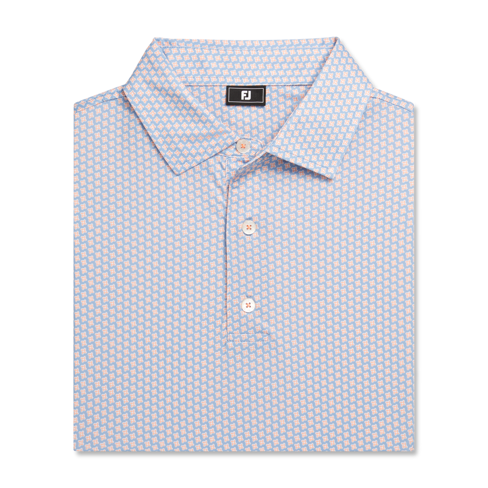 FootJoy Houndstooth Geo Lisle Polo- Blue Jay