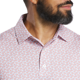 FootJoy FLoral Sketch Lisle Polo- Orange/White