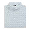 FootJoy Men's Gamer Pique Polo- White/Steel Blue/Navy