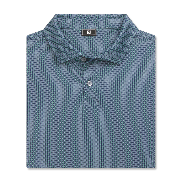 FootJoy Men's Bracket Print Lisle Polo- Navy