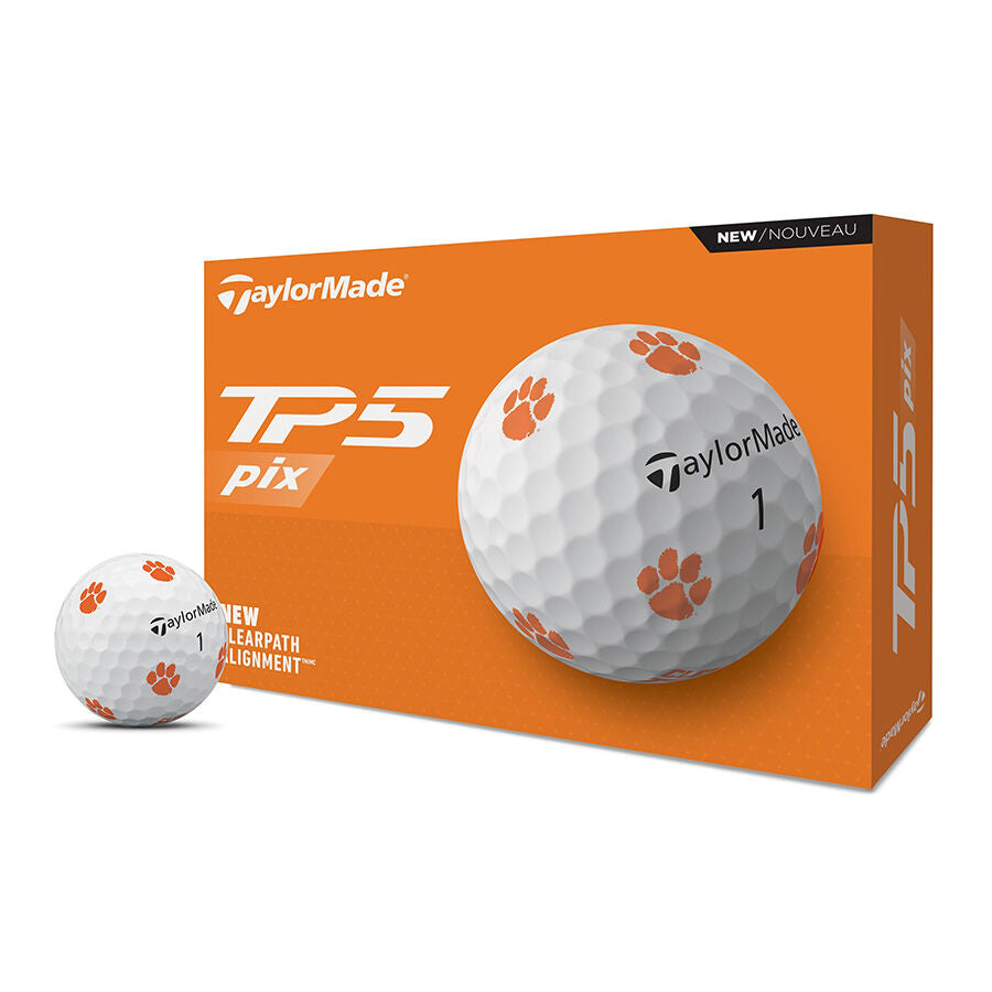 TaylorMade TP5 Clemson Pix Golf Balls- Dozen
